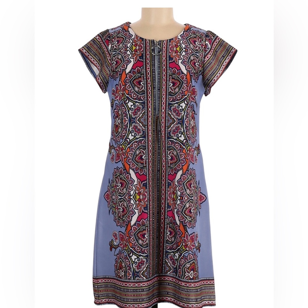 Melissa Paige Boho Print zip front dress, XS